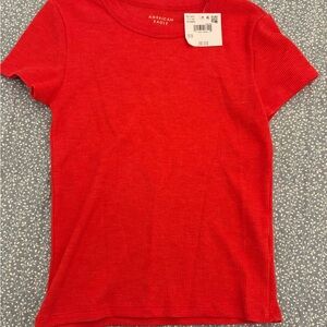 American Eagle Outfitters Red Short Sleeve Tee